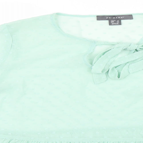 Primark Womens Green  Mesh Basic Blouse Size 8  - Peplum