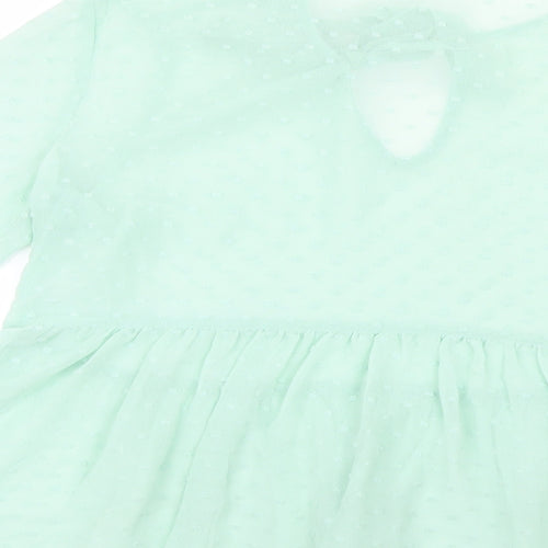 Primark Womens Green  Mesh Basic Blouse Size 8  - Peplum