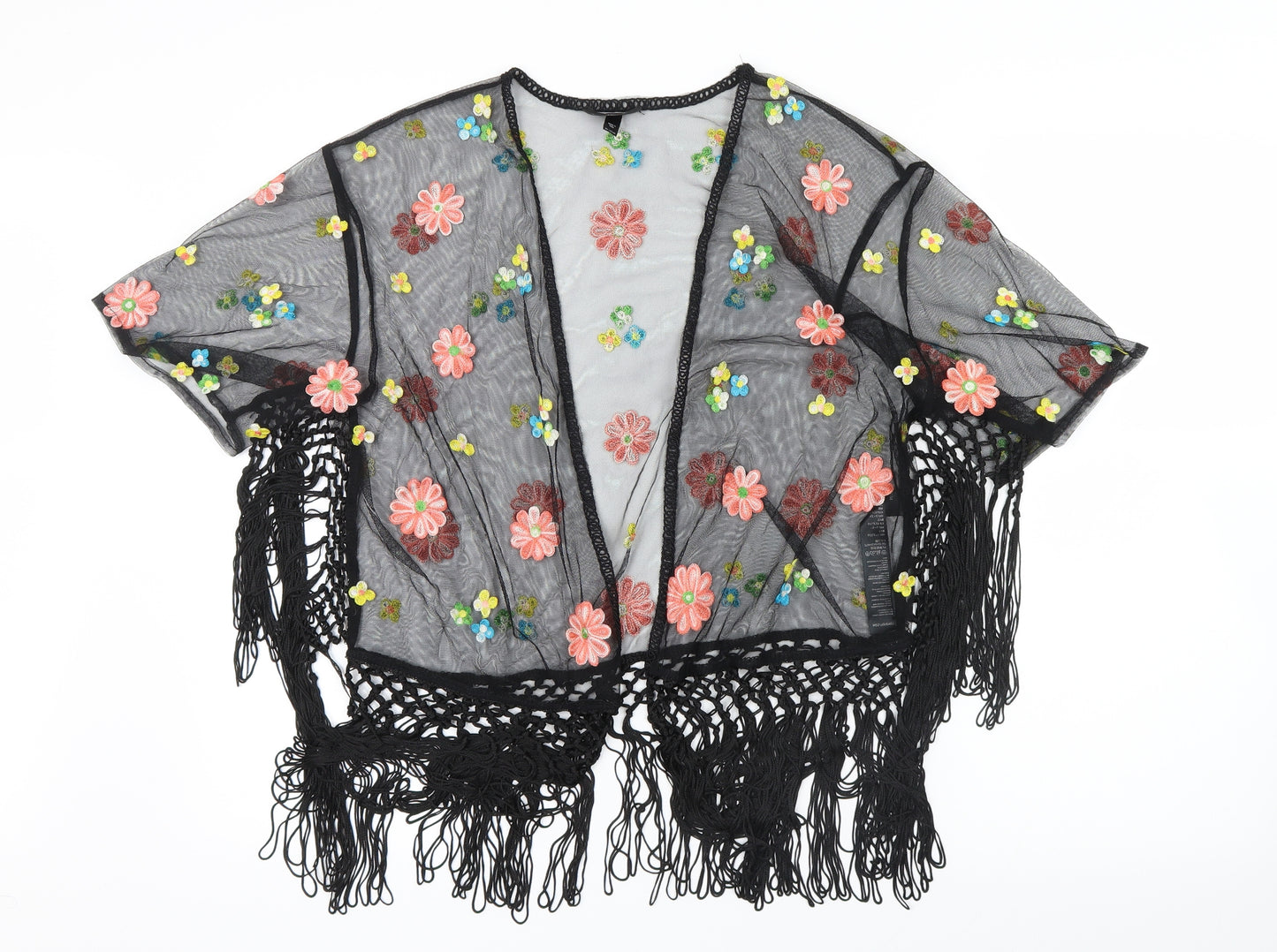 Topshop Womens Black  Mesh Cardigan Jumper Size S  - Kimono