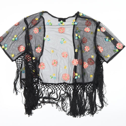 Topshop Womens Black  Mesh Cardigan Jumper Size S  - Kimono