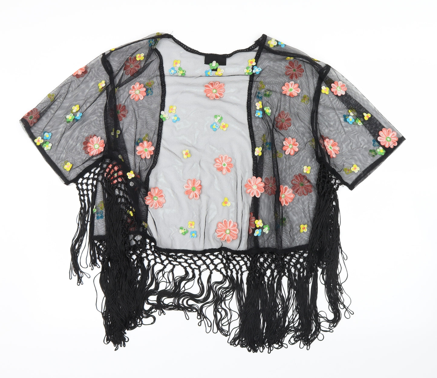 Topshop Womens Black  Mesh Cardigan Jumper Size S  - Kimono