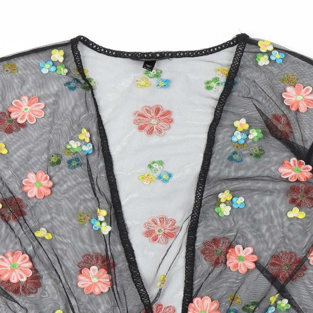 Topshop Womens Black  Mesh Cardigan Jumper Size S  - Kimono