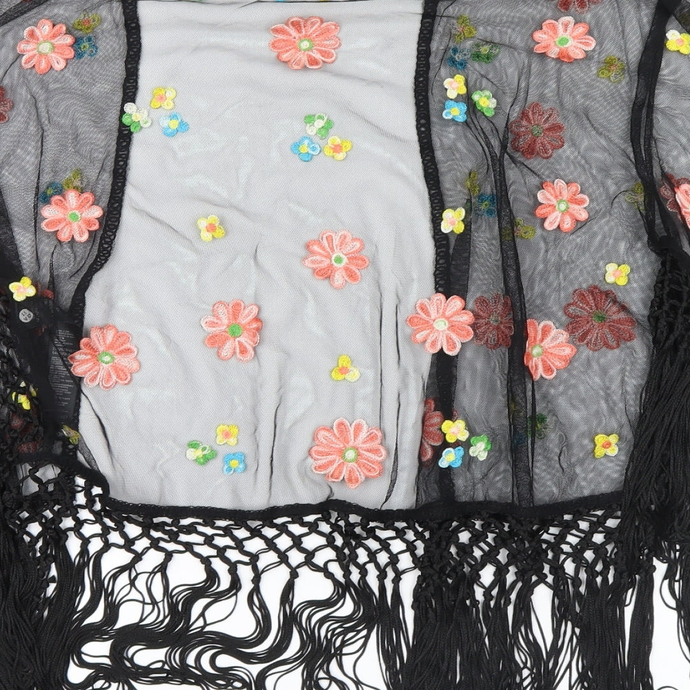 Topshop Womens Black  Mesh Cardigan Jumper Size S  - Kimono