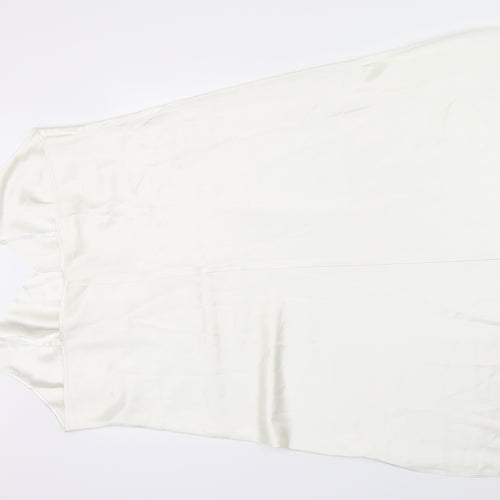 Marks and Spencer Womens White  Satin T-Shirt Dress  Size 20