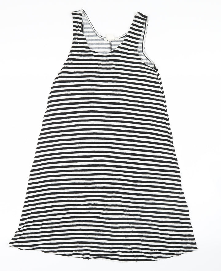 H&M Womens Black Striped  Shirt Dress  Size 4