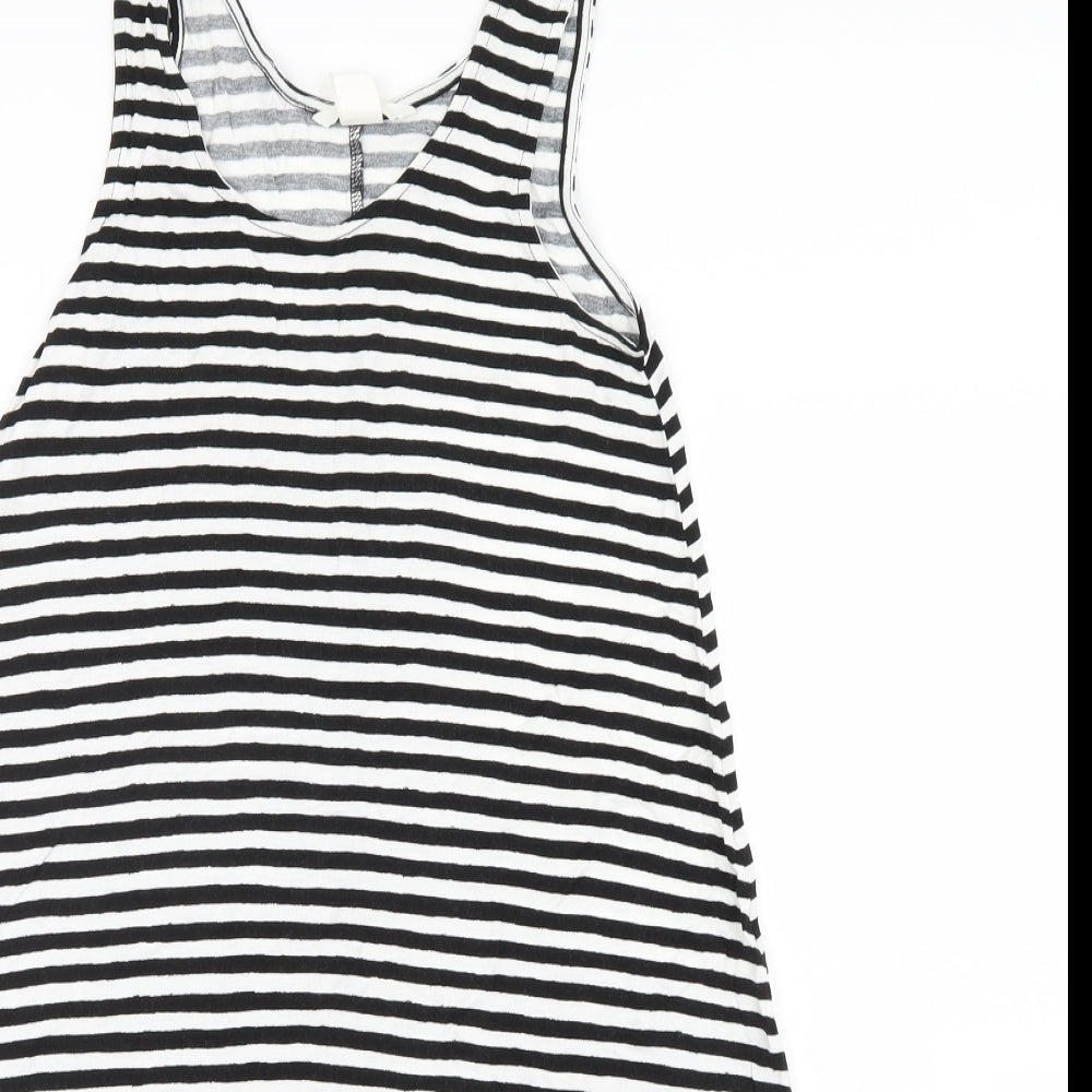 H&M Womens Black Striped  Shirt Dress  Size 4