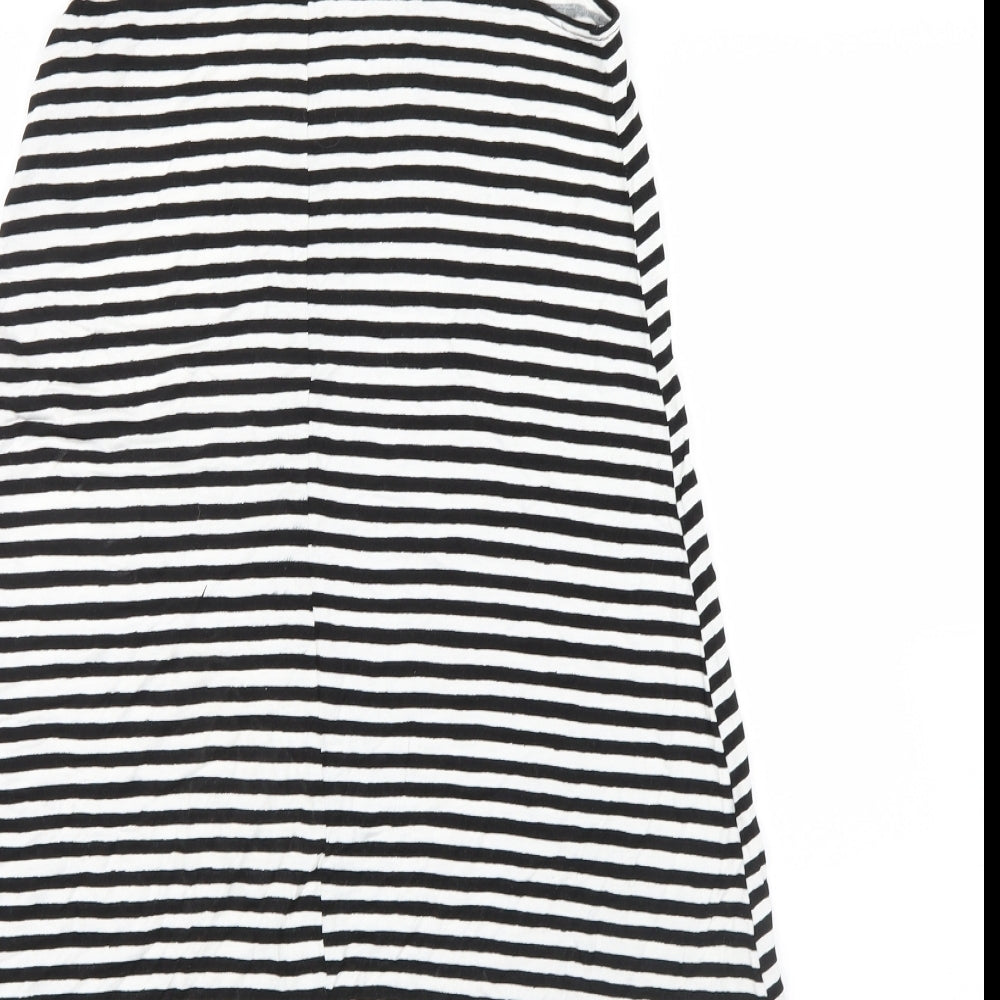 H&M Womens Black Striped  Shirt Dress  Size 4