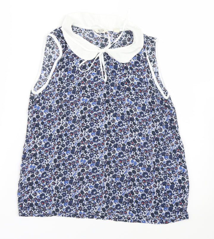 Jack Wills Womens Blue Floral Basic Blouse Size 8