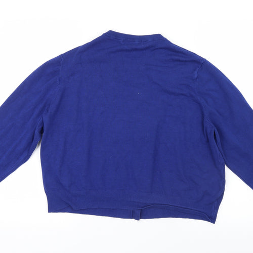 Marks and Spencer Womens Blue  Knit Cardigan Jumper Size 22