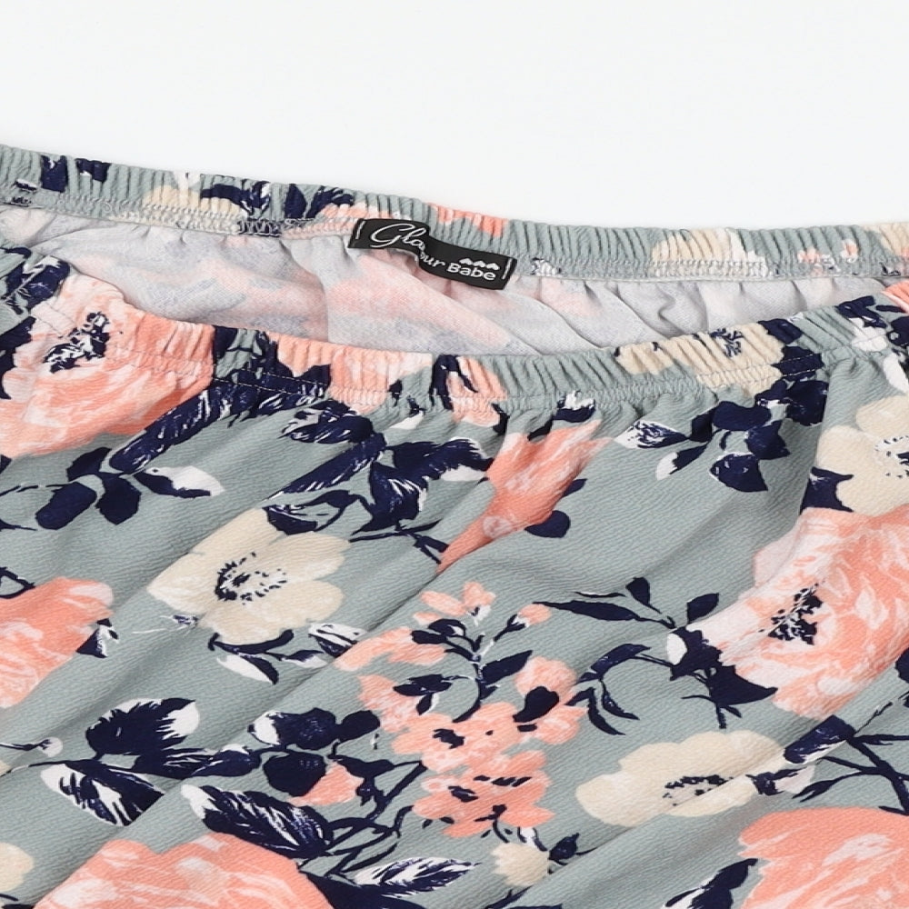 Glamour Babe Womens Multicoloured Floral  Basic Blouse Size L