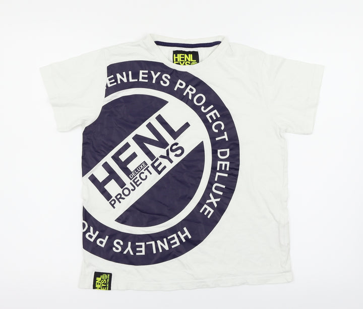 Henleys Boys White   Basic T-Shirt Size 11-12 Years