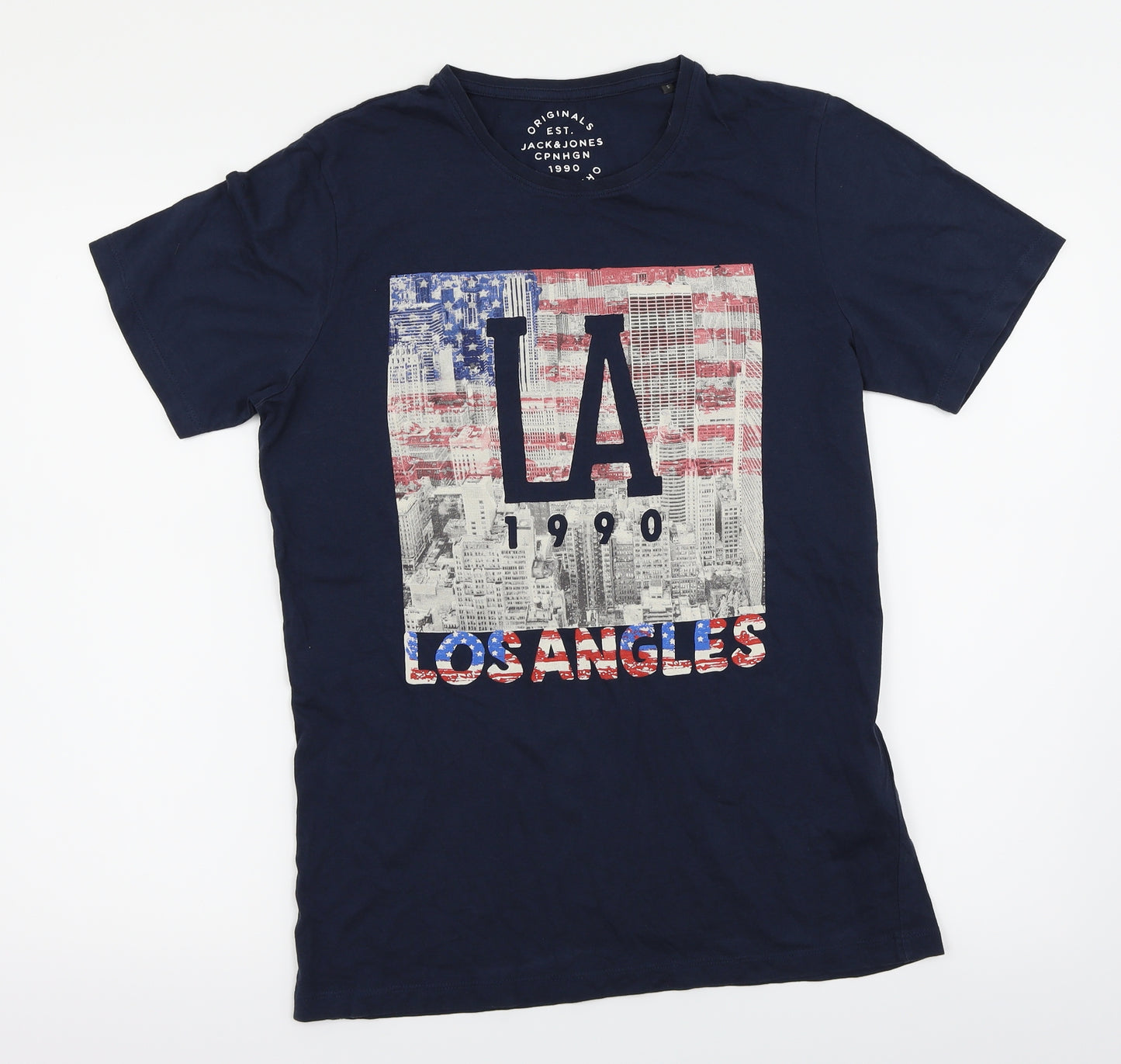 JACK & JONES Mens Blue    T-Shirt Size S