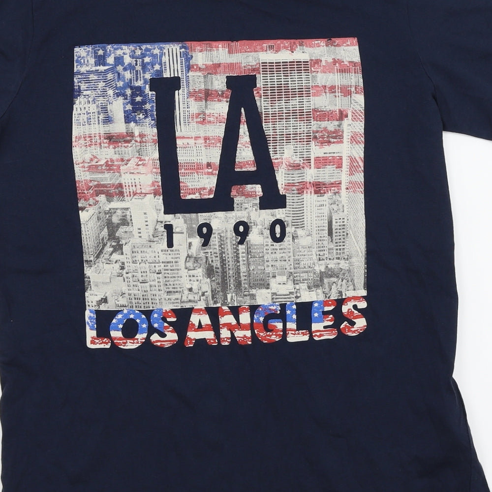 JACK & JONES Mens Blue    T-Shirt Size S