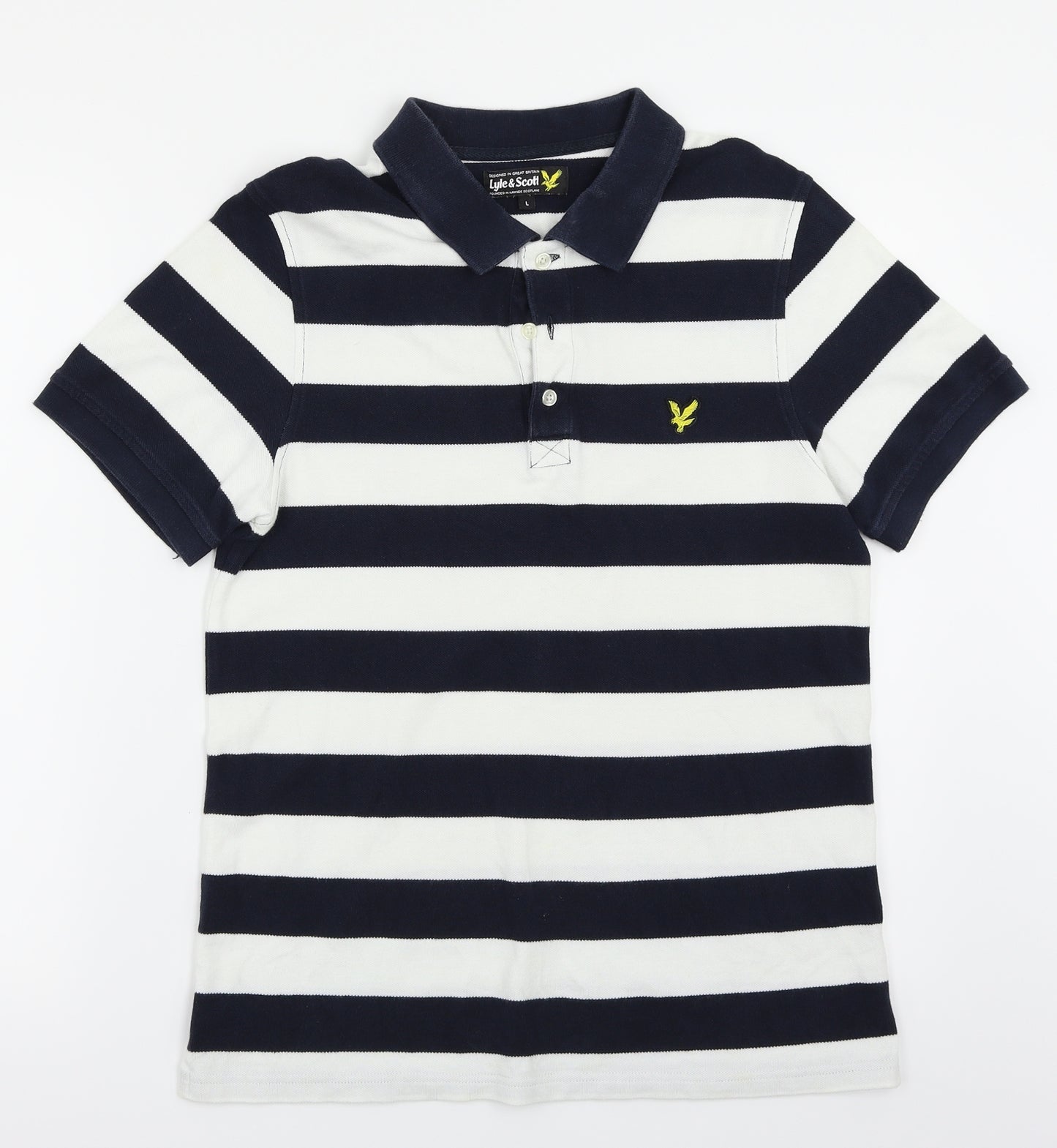 Lyle & Scott Mens Multicoloured Striped   Polo Size L