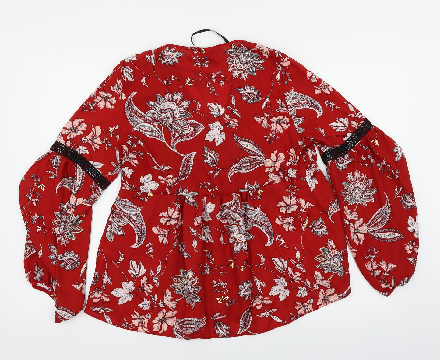 Atmopshere Womens Red Floral  Basic Blouse Size 12