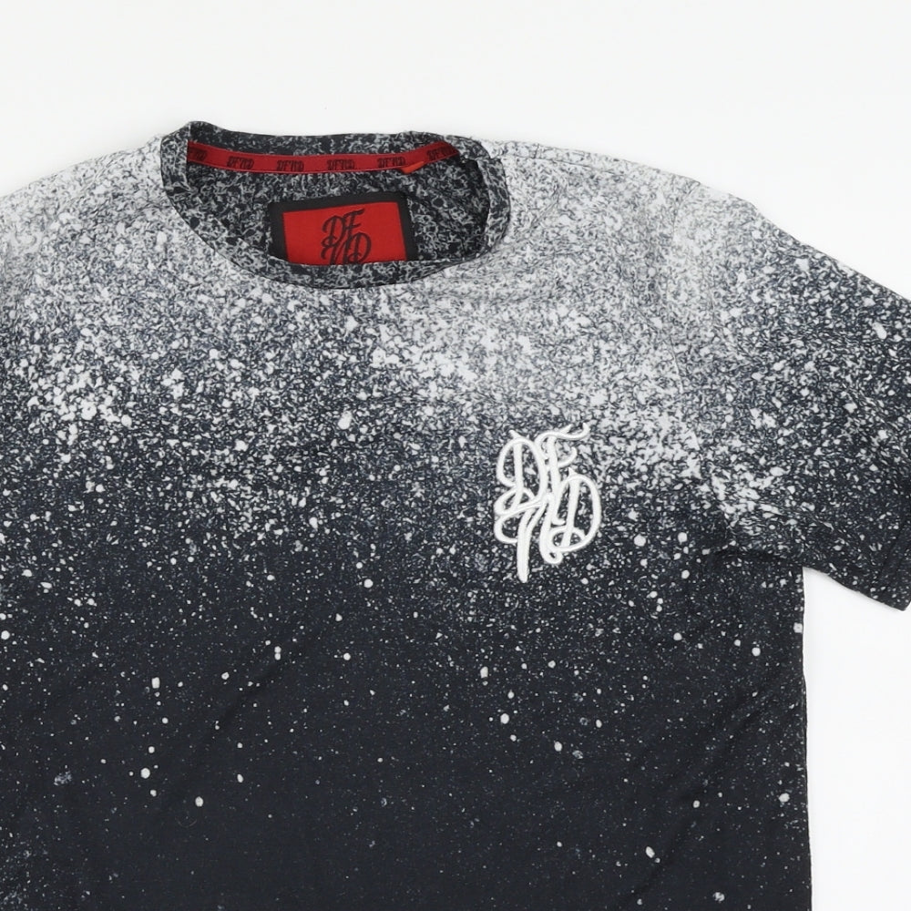 DFND Boys Black Spotted  Basic T-Shirt Size 13-14 Years