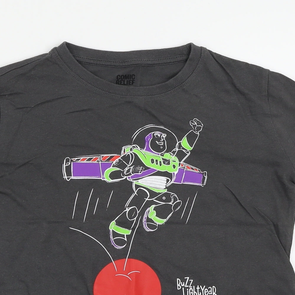 Comic Relief Boys Grey   Basic T-Shirt Size 5-6 Years