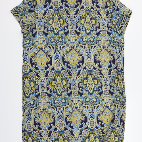 Boohoo Womens Multicoloured Geometric  Basic Blouse Size 12