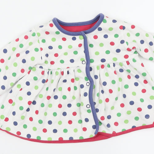 M&S  White Spotted  Basic T-Shirt Size 3-6 Months