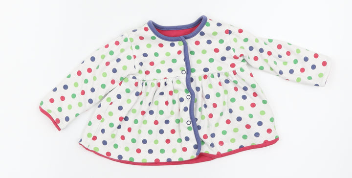 M&S  White Spotted  Basic T-Shirt Size 3-6 Months