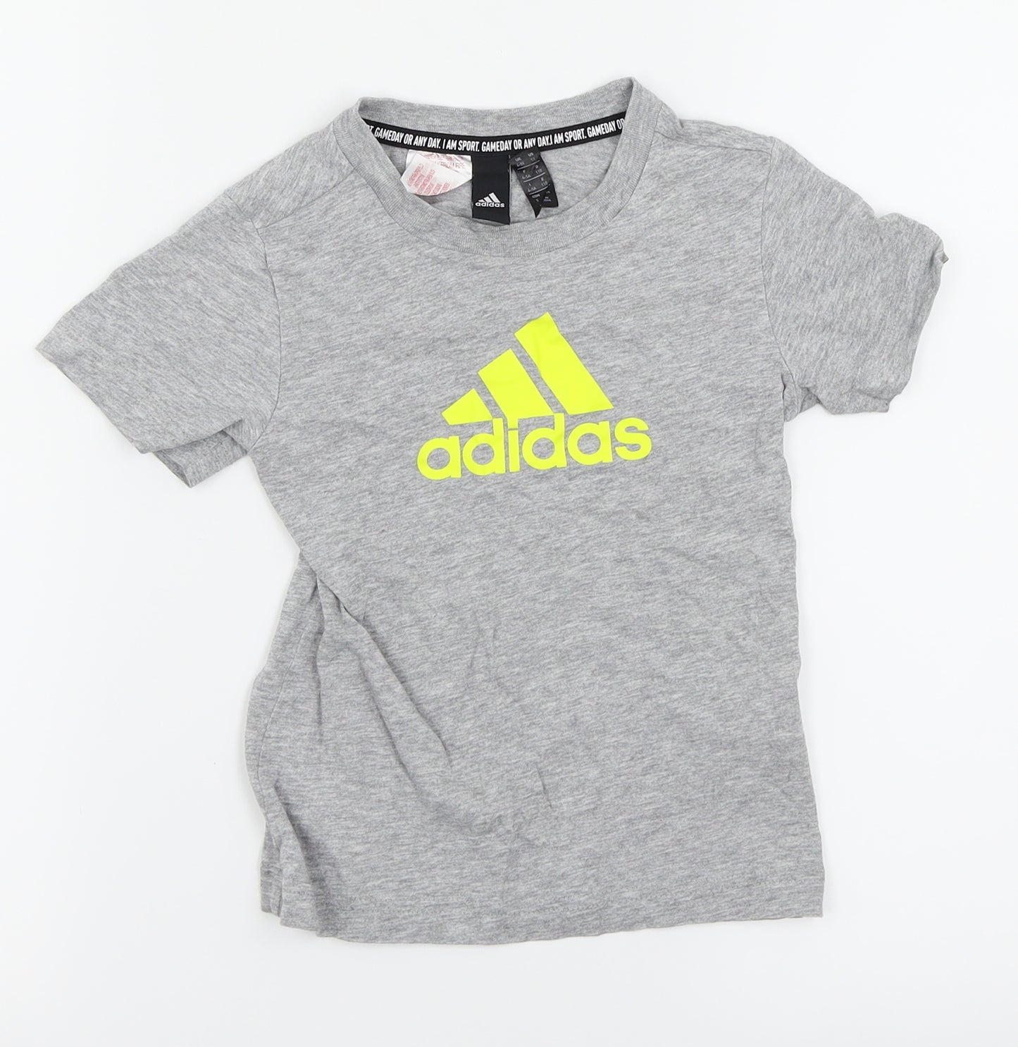 adidas Boys Grey   Basic T-Shirt Size 5-6 Years