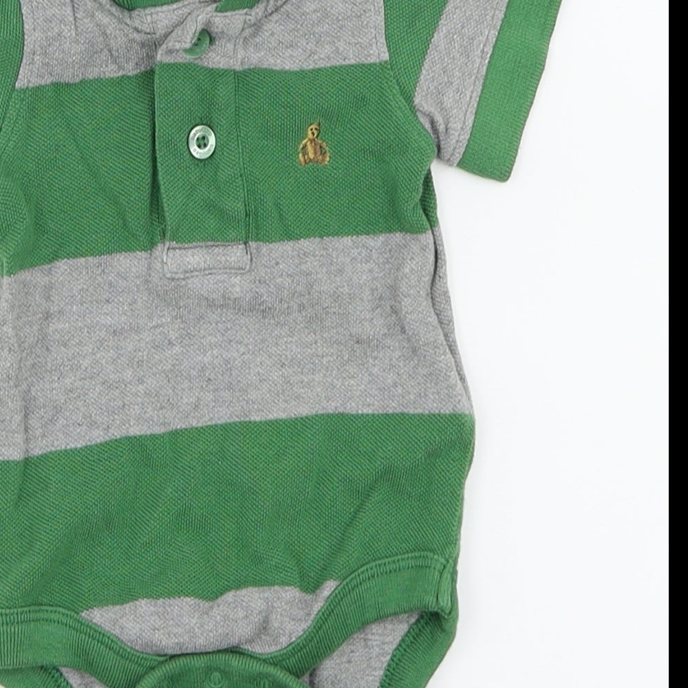 Baby Gap Boys Green Striped  Basic Polo Size 0-3 Months