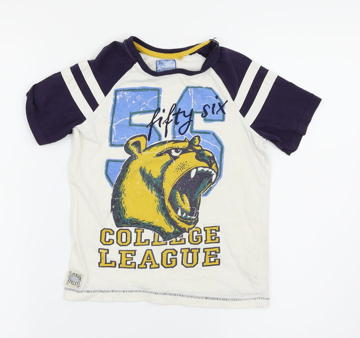 TU Boys White Basic T-Shirt Size 6 Years