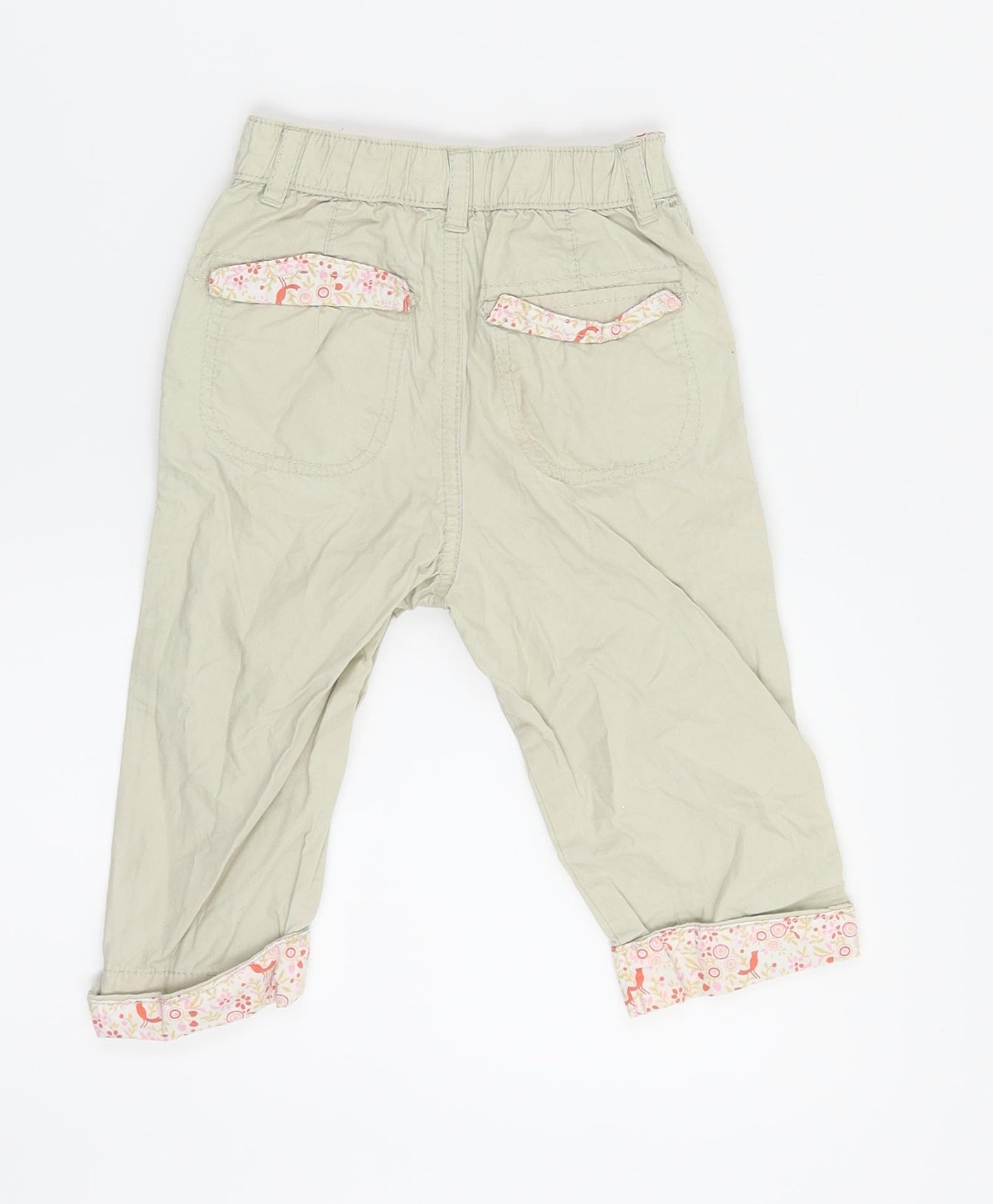 TU Girls Beige   Cargo Trousers Size 9-12 Months