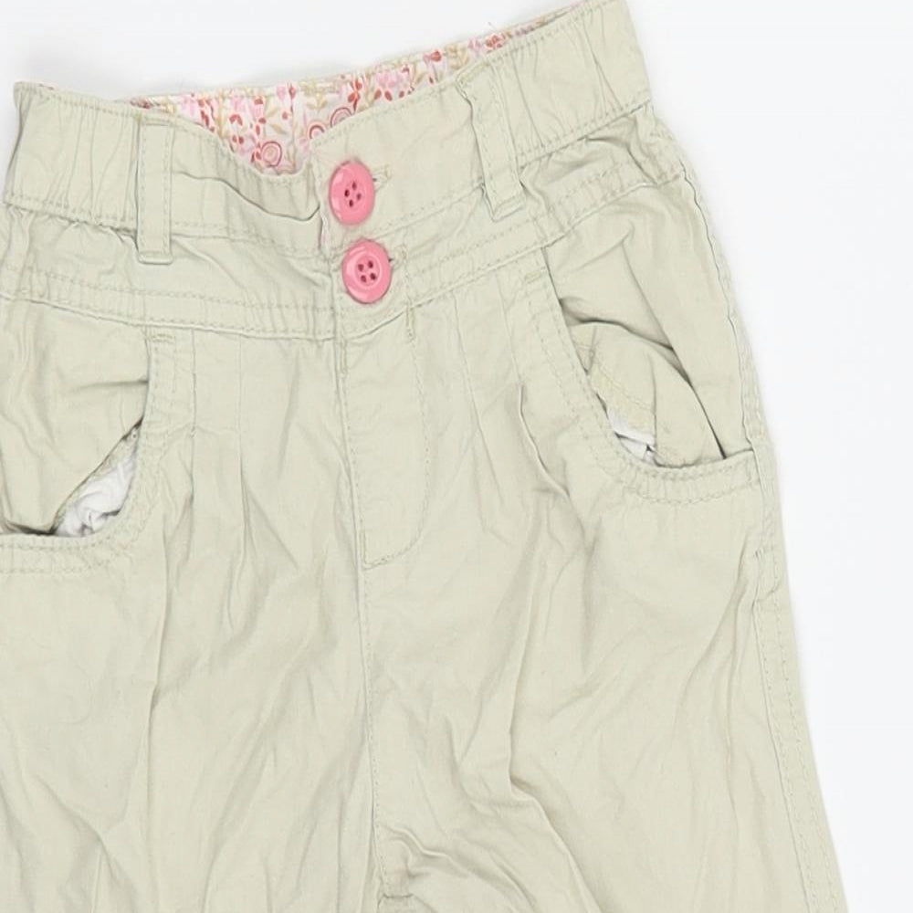 TU Girls Beige   Cargo Trousers Size 9-12 Months