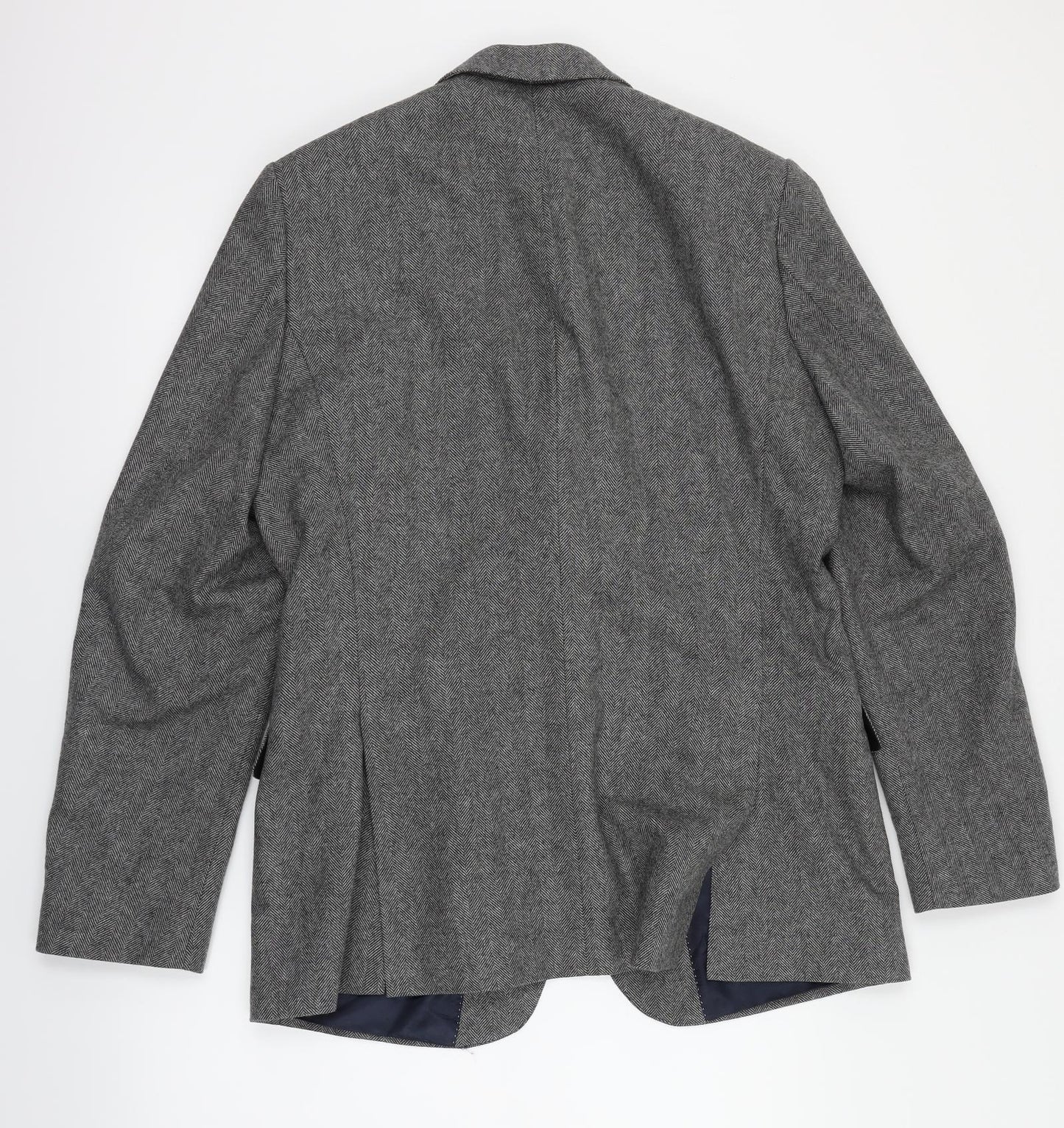 GANT Mens Grey Herringbone  Jacket Suit Jacket Size XL