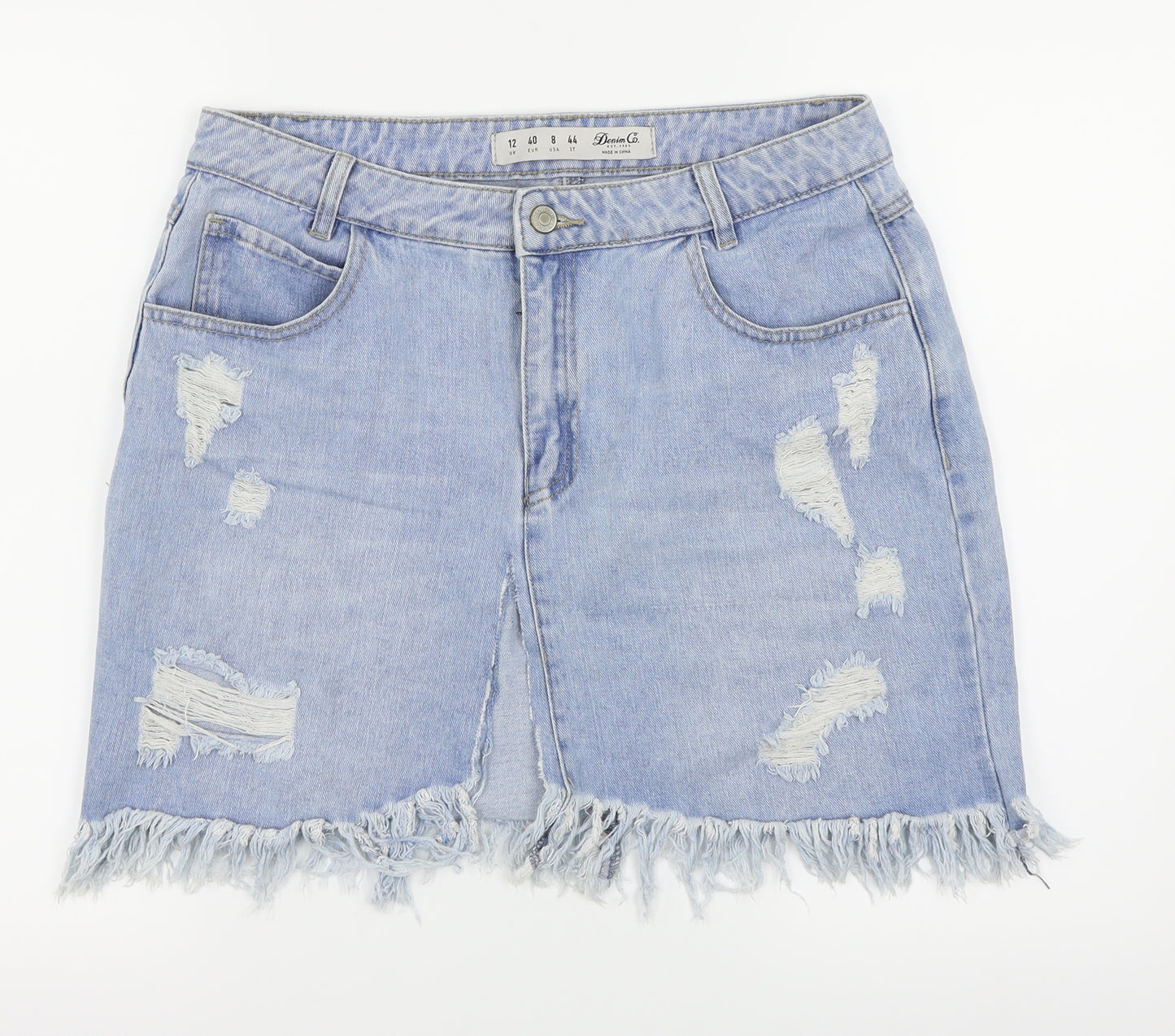Denim & Co. Womens Blue   Mini Skort Size 12