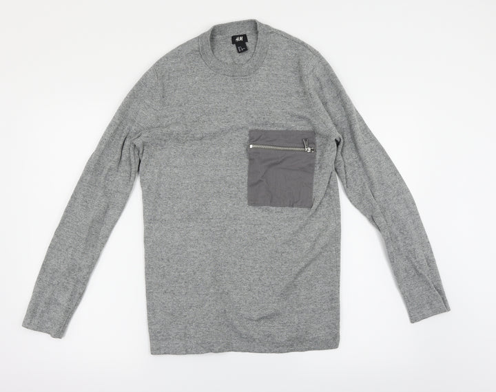 H&M Mens Grey Pullover Jumper Size S