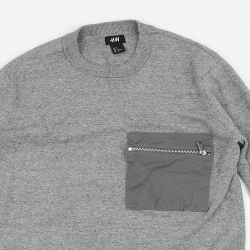 H&M Mens Grey   Pullover Jumper Size S