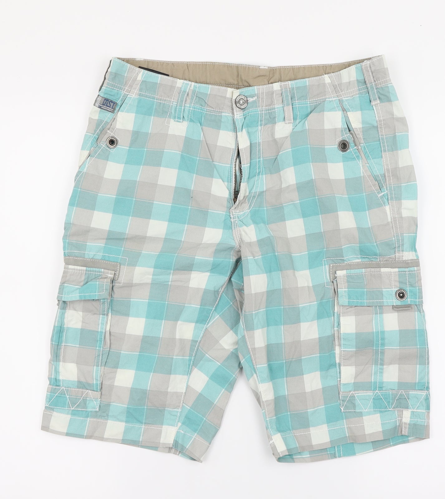 Urban District Mens Multicoloured Check  Cargo Shorts Size 48 in