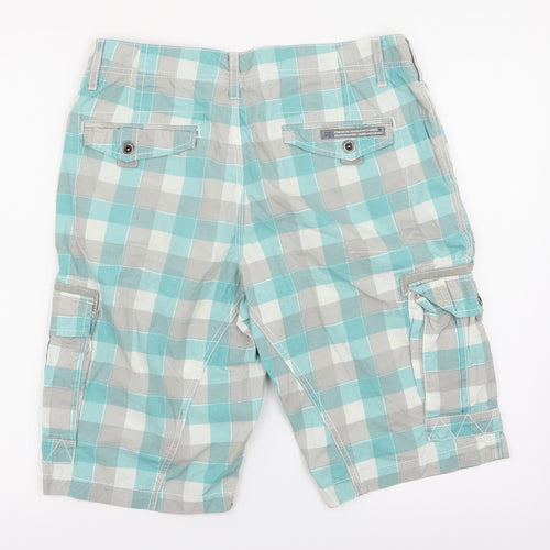 Urban District Mens Multicoloured Check  Cargo Shorts Size 48 in