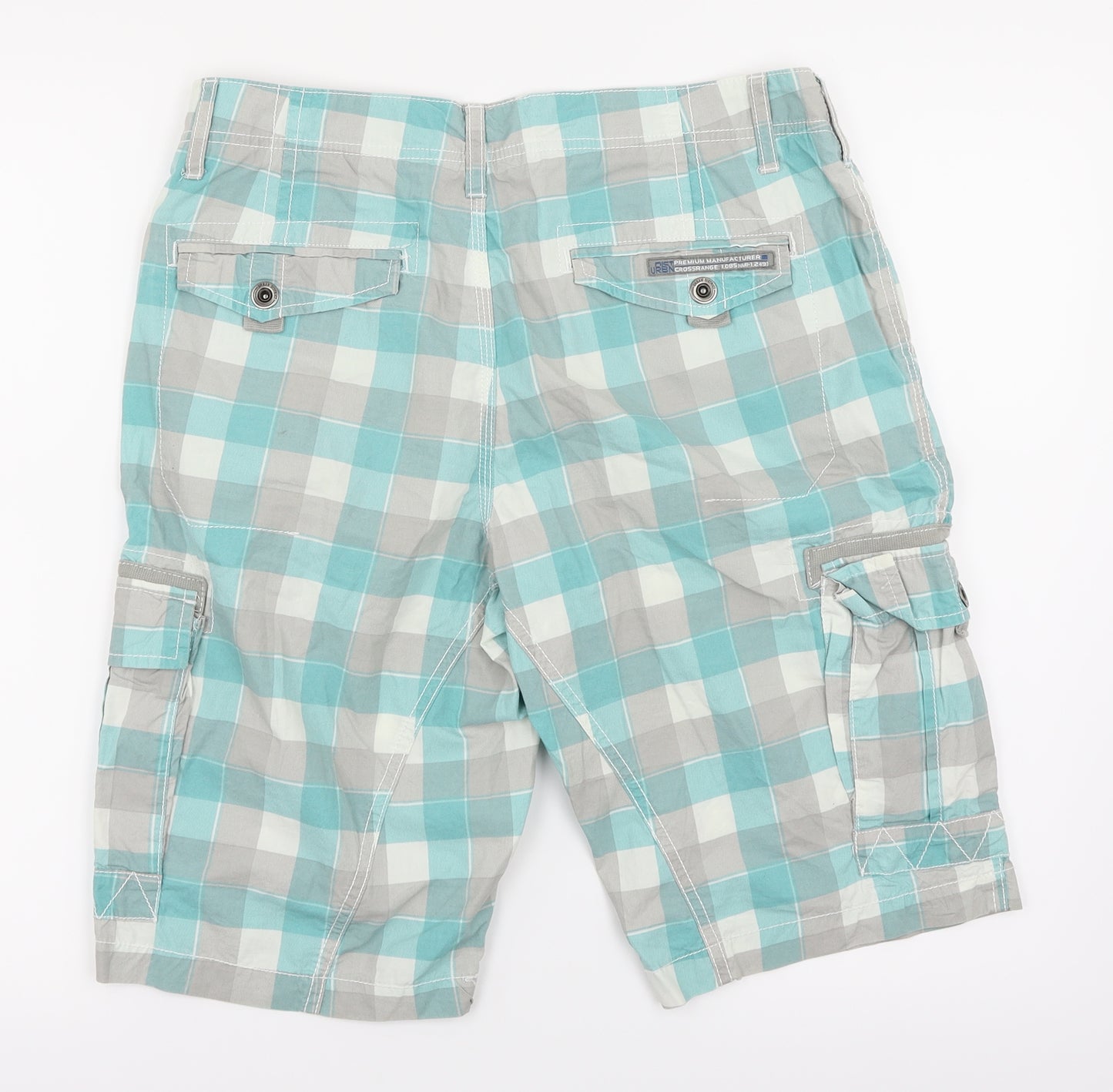 Urban District Mens Multicoloured Check  Cargo Shorts Size 48 in
