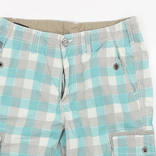 Urban District Mens Multicoloured Check  Cargo Shorts Size 48 in