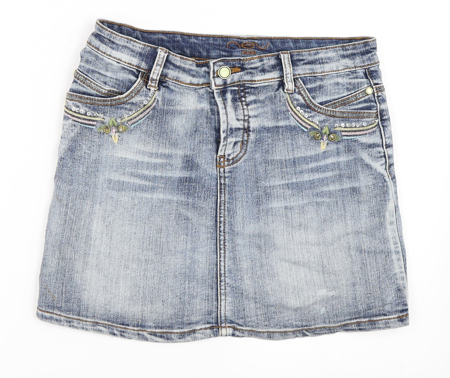 New Look Womens Blue  Denim Mini Skirt Size 10