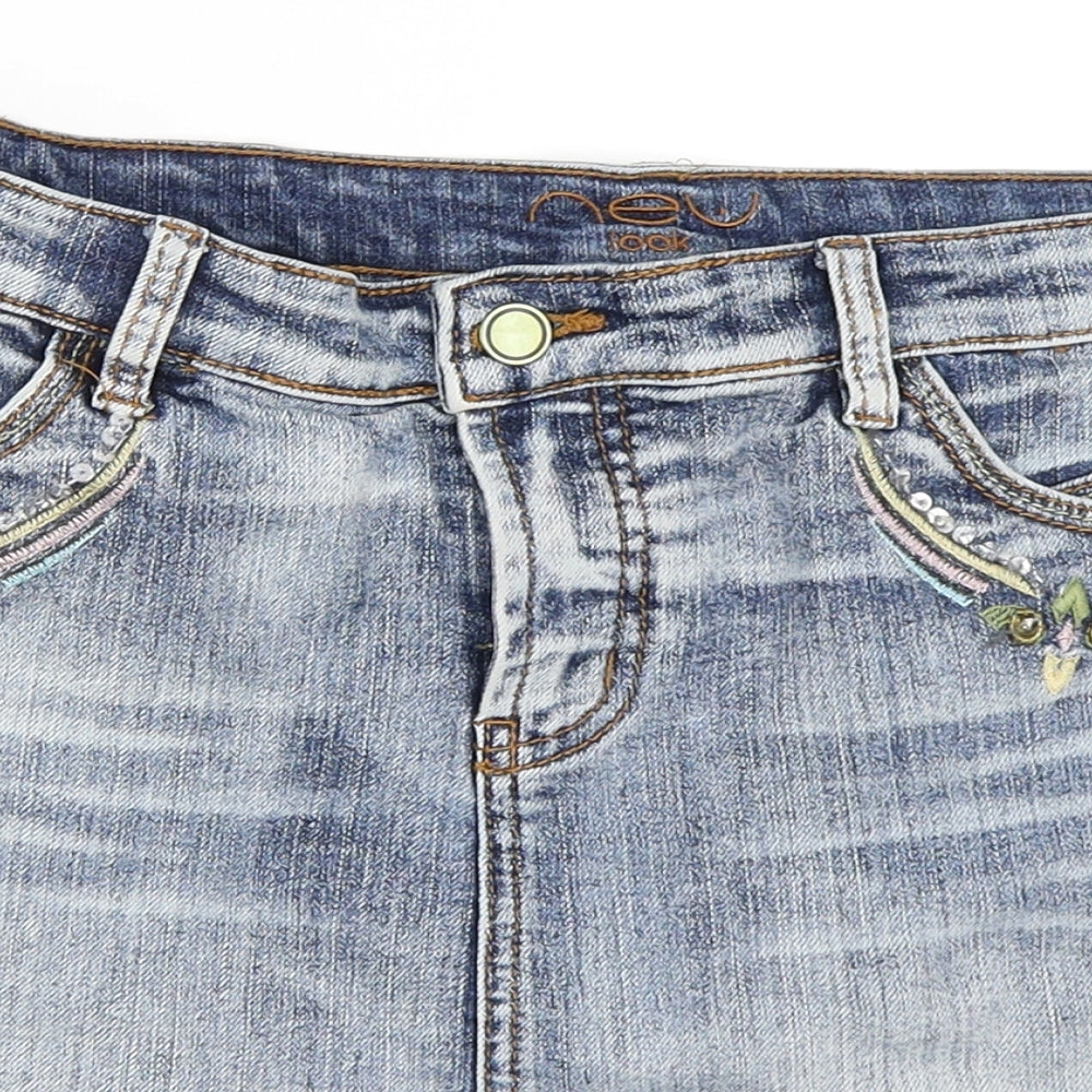 New Look Womens Blue  Denim Mini Skirt Size 10