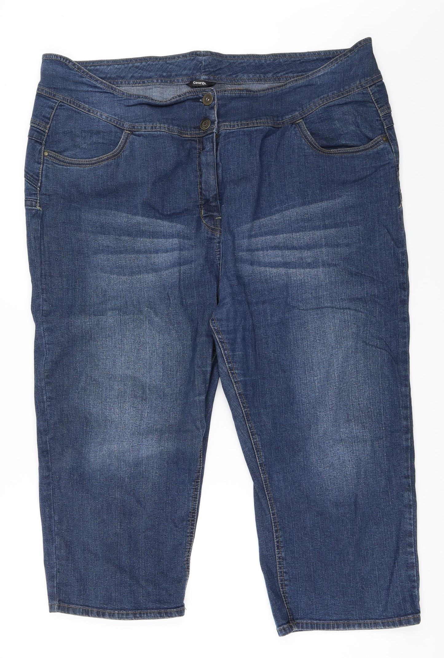 George Womens Blue  Denim Cropped Jeans Size 24 L22 in