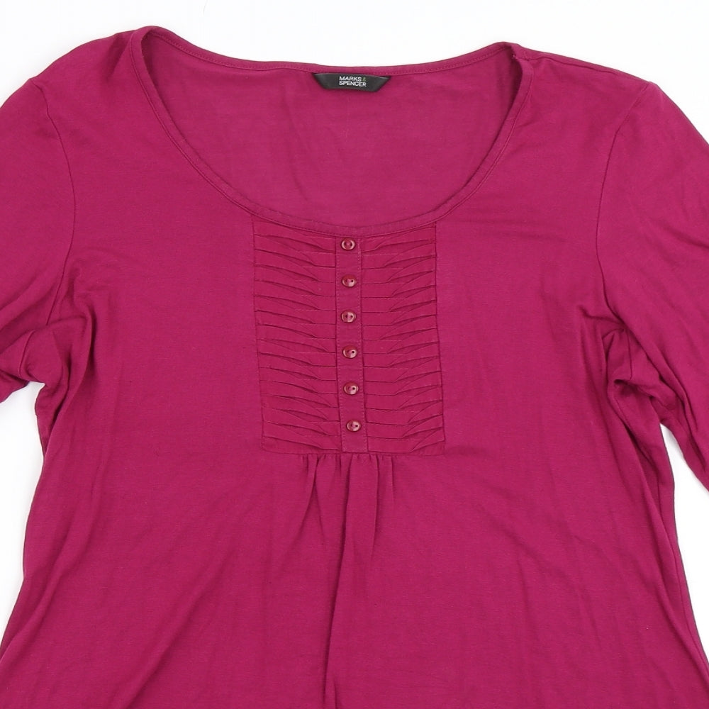 Marks and Spencer Womens Purple   Basic T-Shirt Size 14