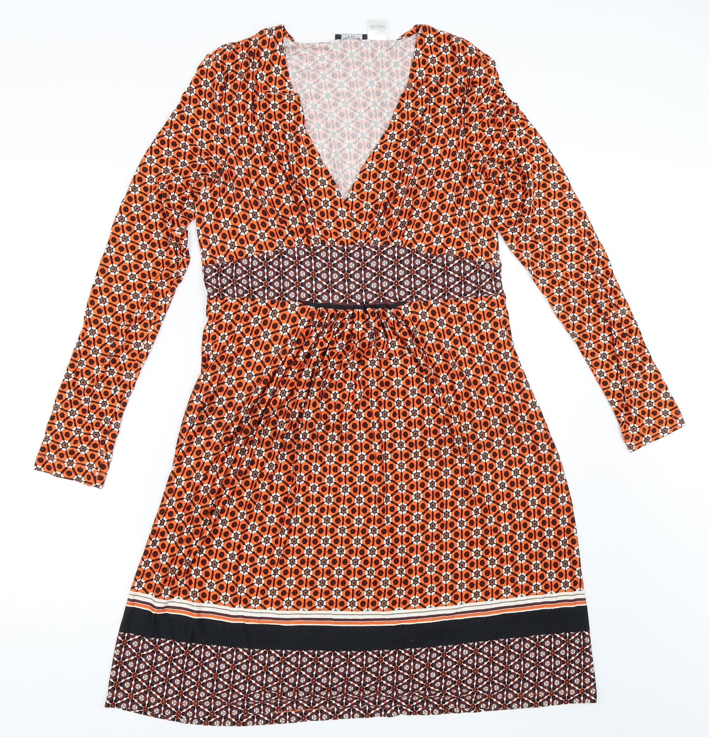 La Redoute Womens Orange Geometric  Fit & Flare  Size 12