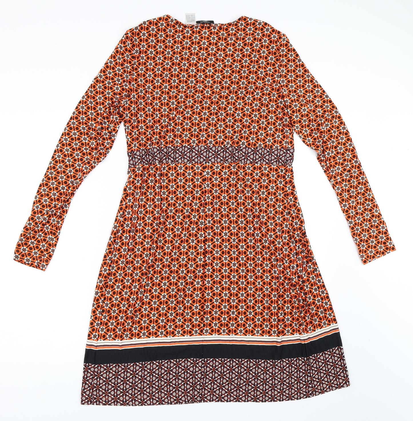 La Redoute Womens Orange Geometric  Fit & Flare  Size 12