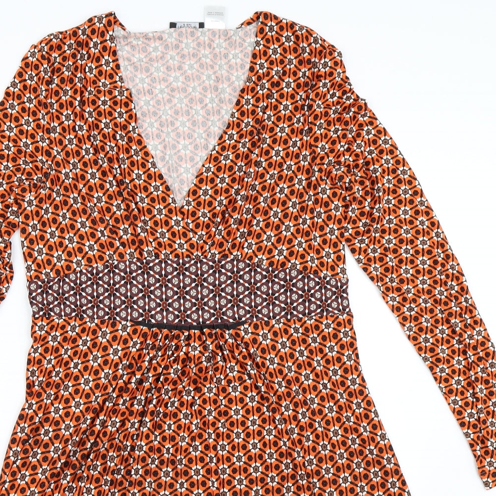 La Redoute Womens Orange Geometric  Fit & Flare  Size 12