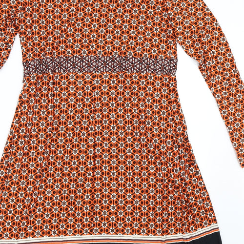 La Redoute Womens Orange Geometric  Fit & Flare  Size 12