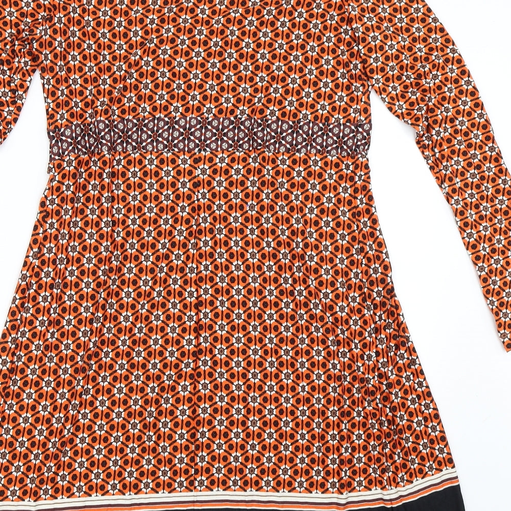 La Redoute Womens Orange Geometric  Fit & Flare  Size 12