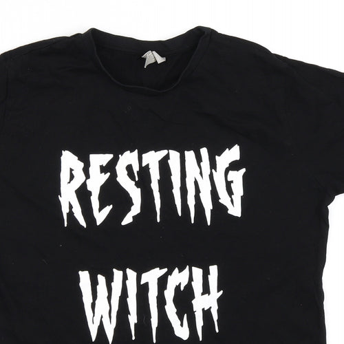 ASOS Womens Black   Basic T-Shirt Size 6  - halloween witch