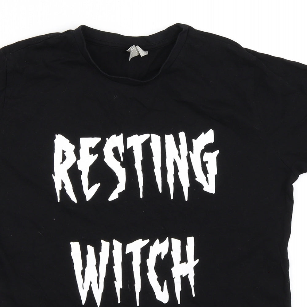 ASOS Womens Black   Basic T-Shirt Size 6  - halloween witch