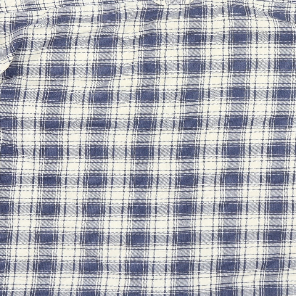 Kickers Mens Blue Check   Button-Up Size M