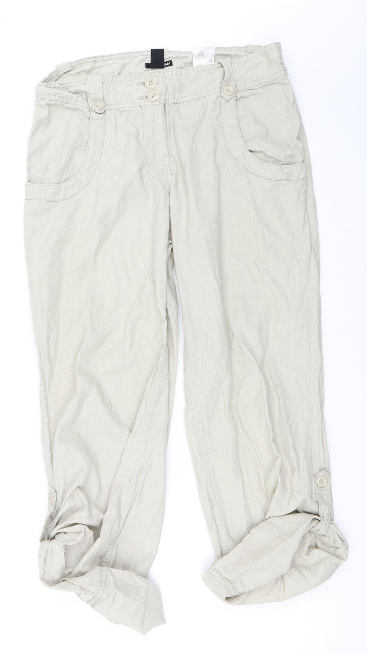H&M Womens Beige Chino Trousers Size 40 L25 in